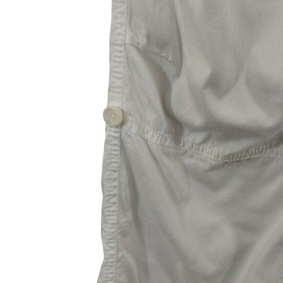 F Michael Kors Women's White Y2K Zippered Roll Up Tab Cargo Utility Pants Size 2 - Picture 5 of 13